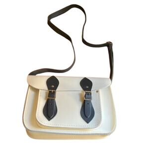 The Cambridge Satchel Co. White/Black Leather Bag, NWOT